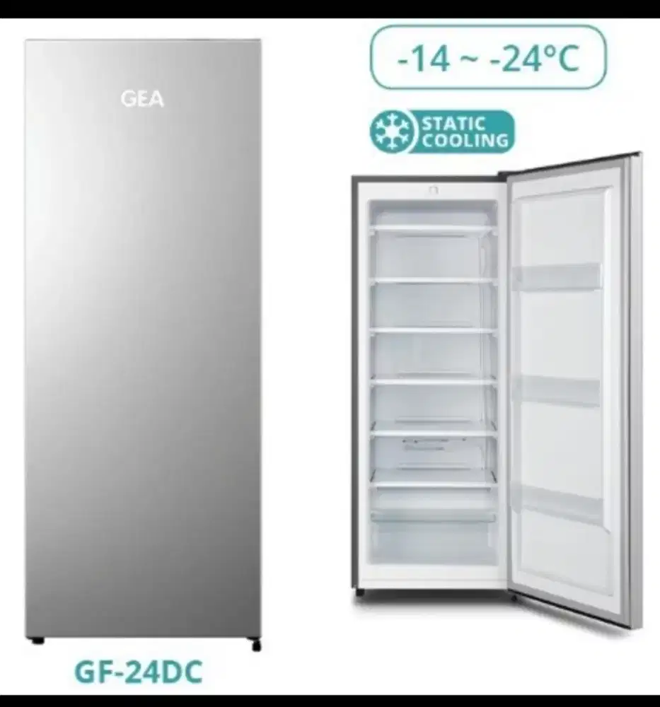 New Reject GEA Upright Freezer GF-24DC Garansi