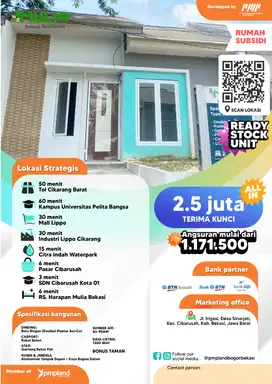 Siap Huni Rumah Subsidi 2 Kamar Angsuran 1Jtan Flat Sampai Lunas