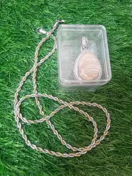 Kalung & liontin batu akik lapis natural