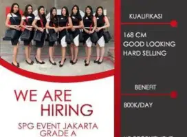 Lowongan kerja Spg Event wanita