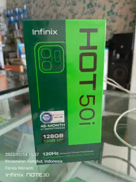 Infinix hot 50i 6+6/128gb baru garansi 1th bisa TT atau Kredit