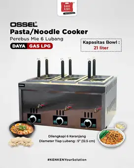 Gas Noodle Cooker Pasta Cooker Perebus Mie Model Gas 6 Lubang OSSEL