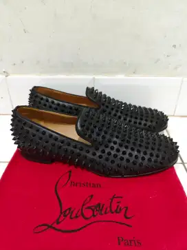 Christian Louboutin Roller Boy Spike Flat Calf original authentic 24jt