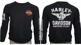 Kaos lengan panjang harley davidson motorcycle wing