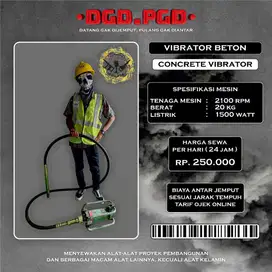 Rental sewa vibrator beton elektrik 1500watt