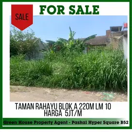 tanah di taman rahayu blk ruko dijual