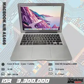 Macbook Air A1466 (2015) - Core i5 - Ram 8 GB - Sudah SSD