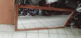 Kaca cermin unik kayu jati berat kond bgs skl uk  T120/L60cm cpt dpt