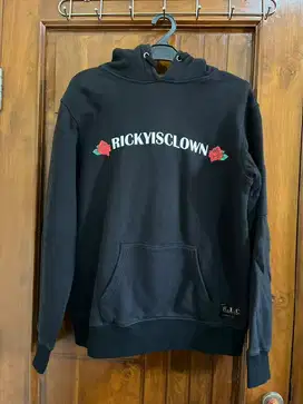 RIC Ricky Is Clown Hoodie Black Sakura Roses Genuine