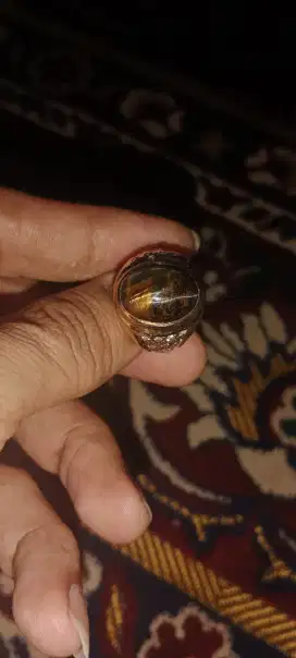 Cincin perak dengan batu Tiger eye canada beseter