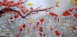 Lukisan ikan koi 3D/Abstrak