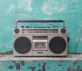 SANYO FM AM radio tape compo kaset pita antik jadul tua klasik boombox