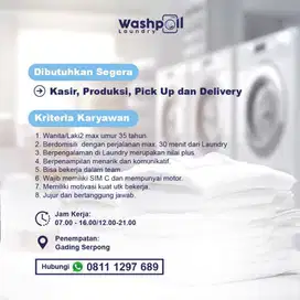 Lowongan Kerja Laundry (Kasir, Produksi dan Kurir)