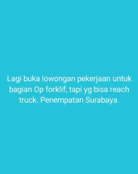 LOWONGAN KERJA OP FORKLIFT