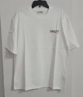 BALENCIAGA POLITICAL LOGO WHITE TSHIRT