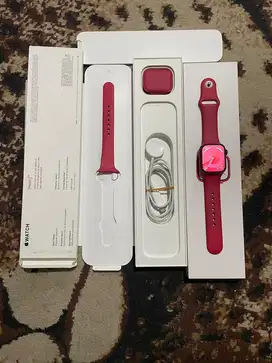 Dijual Apple Watch 7 Red 41mm Resmi Ibox Lengkap kurang mulus