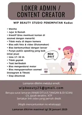 LOKER ADMIN / CONTENT CREATOR