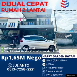 Dijual CEPAT Rumah 2 Lantai Full Renov di Happy Garden Batam