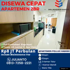 Disewa CEPAT Apartemen 2BR Full Furnished Siap Huni di Pollux Habibie