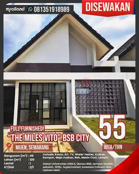 Dikontrakkan/Disewakan Rumah Minimalis BSB City Mijen, Semarang