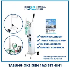 BARANG BARU BISA NEGO Pureair Tabung Oksigen 1 M3 Set Komplit 4in1