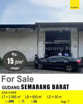 JUAL GUDANG 2000m DI DEKAT JL.ARTERI YOS SUDARSO,SEMARANG BARAT.