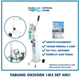 BARU BISA NEGO Pureair Tabung Oksigen 1 M3 Set Komplit 4in1