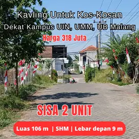 Tanah Kavling SHM Lowokwaru Kota Malang Dekat UB Cocok Bangun Kost / H