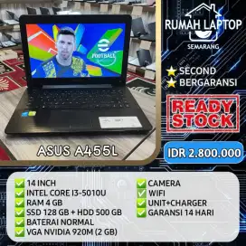 laptop asus a455L.core i3.ram 4gb.ssd 128gb+hdd 500gb.vga nvidia (2gb)