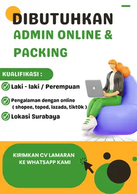 Dibutuhkan admin online & packing