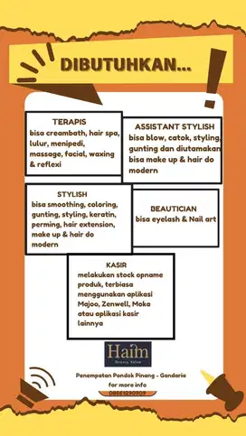 Stylish, Terapis & Beautician Salon Kecantikan