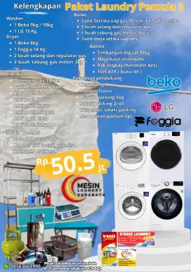 Paket usaha laundry kiloan Konvensional 2 Set mix mesin