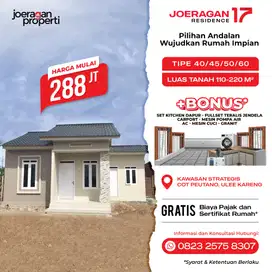 Jual Rumah Mulai Tipe 40 Area Cot Iri Dekat Ulee Kareng Banda Aceh