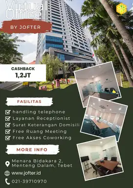 sewa Virtual Office Menara Bidakara 2 Cashback 1,2jt