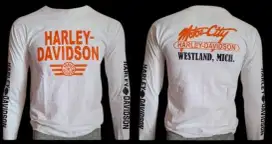 Kaos lengan panjang harley davidson white