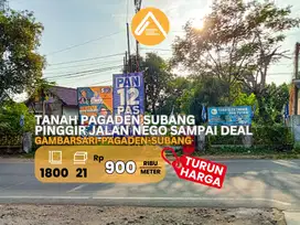 Jual Tanah Pagaden Subang Pinggir Jalan Paling BU