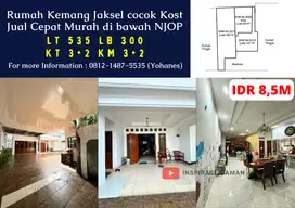 JUAL CEPAT MURAH di bawah NJOP 535mtr KEMANG JAKSEL cocok Kost