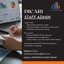 Lowongan Staff Admin Tangerang