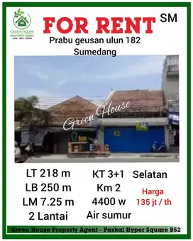 DISEWAKAN RUKO / RUANG USAHA STRATEGIS TEPAT DI 0 KM SUMEDANG