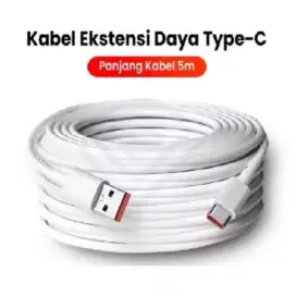 Kabel charger Kamera Camera CCTV TYPE C panjang 5m/5 meter