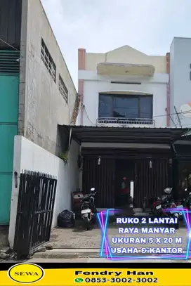 Sewa Ruko 2 lantai Raya Manyar Siap pakai