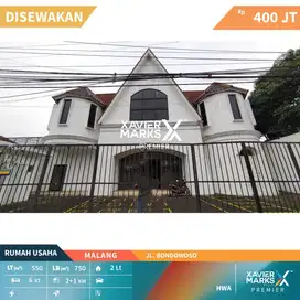 Disewakan Rumah Usaha 2 Lt Strategis di Jalan Bondowoso Klojen Malang