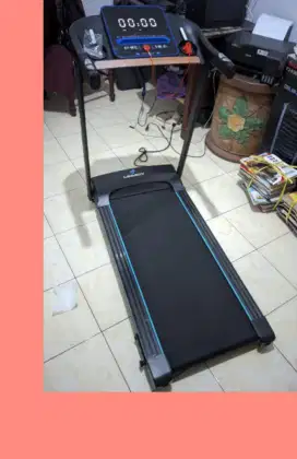 Treadmill elektrik Blue Rocky alat kesehatan OMN-767