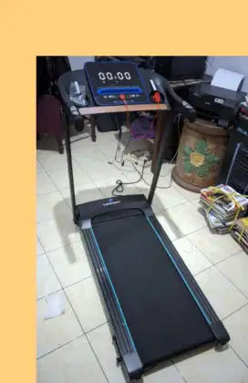 Treadmill elektrik Blue Rocky alat kesehatan OMN-767