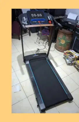 Treadmill elektrik Blue Rocky alat kesehatan OMN-767