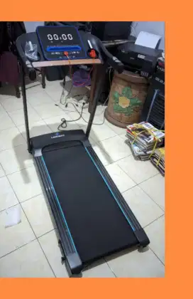 Treadmill elektrik Blue Rocky alat kesehatan OMN-767