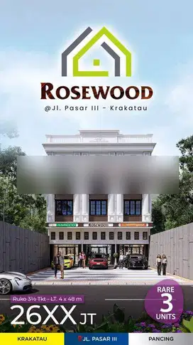 Ruko Rosewood Lokasi Strategis Jalan Pasar 3 Sekitar Krakatau