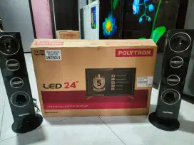 LED Polytron 24 Tower analog +stb+antena siap pakai