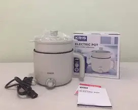 KRIS Electric Pot - Panci Listrik Serbaguna 1,2 Liter White