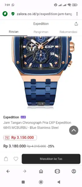 JAM TANGAN EXEPITION ORIGINAL EXT HADIAH KONDISI 99.9%